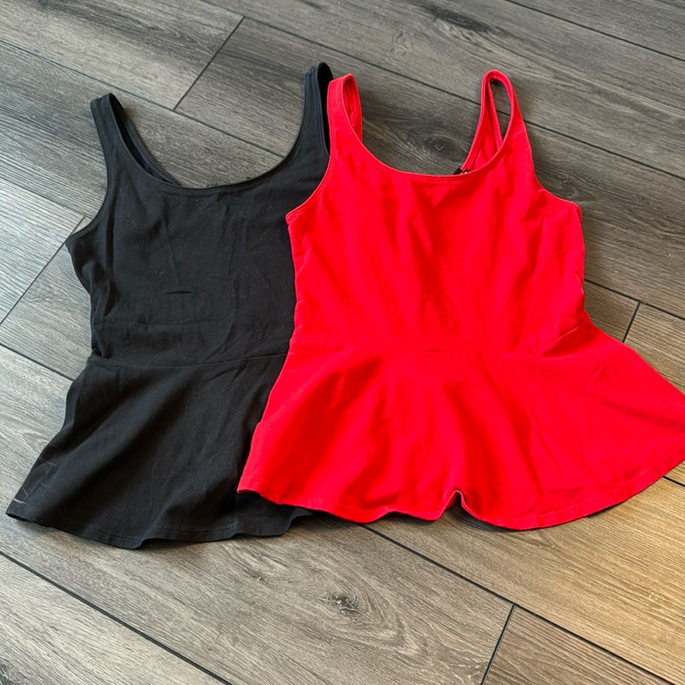 2 Peplum tank tops